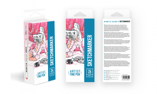 Набор капиллярных ручек Sketchmarker Artist fine pen Basic 3 24цв